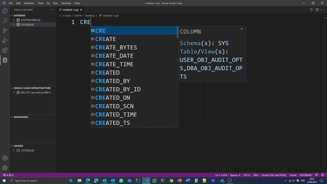 WORKING ON ORACLE SQL USING VS CODE смотреть онлайн