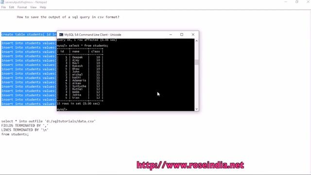 How to save the output of a sql query in csv format? смотреть онлайн