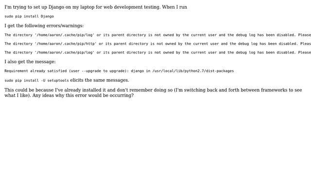 Ubuntu: pip produces warnings upon trying to install Django and setuptools- Xubuntu 14.04 x64 смотреть онлайн