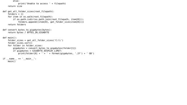 Code Review: Python script to find large folders смотреть онлайн
