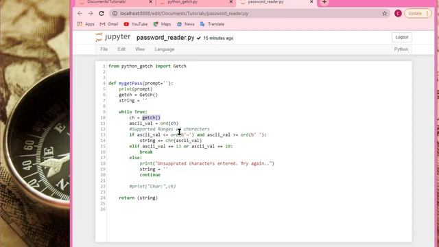 Developing own getch, getPass function in Python | |getting password securely through cmd/terminal. смотреть онлайн