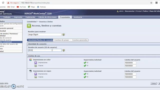 creacion de usuarios con clave Xerox 7220 7225 смотреть онлайн