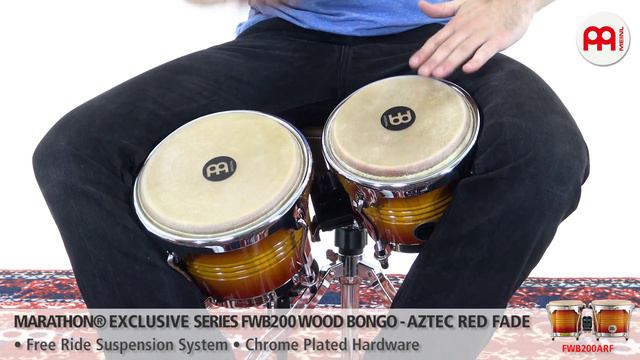 Marathon© Exclusive Series FWB200 Wood Bongo - Aztec Red Fade - FWB200ARF смотреть онлайн