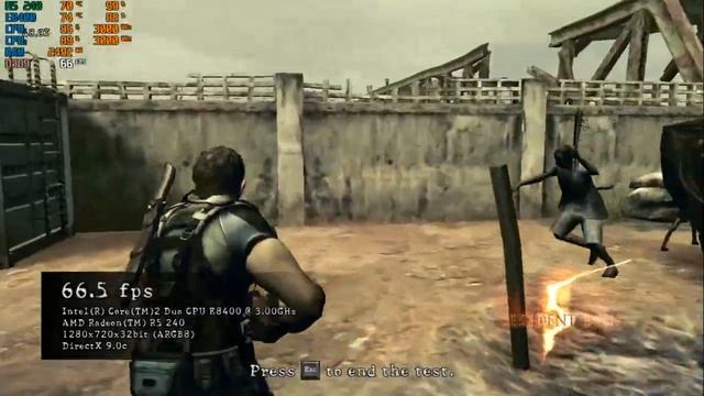 CORE 2 DUO E8400 + AMD R5 240 - Resident Evil 5 смотреть онлайн