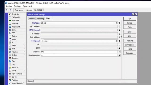 MikroTik Packet Sniffer Basics