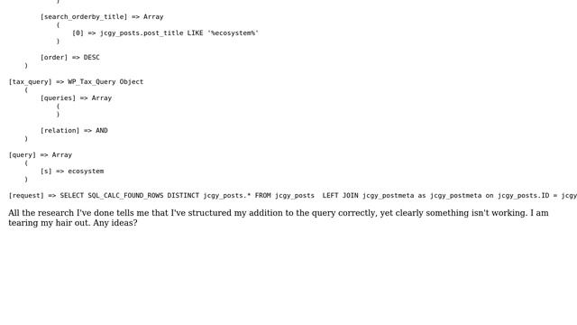 Wordpress: WP_Tax_Query with post_tag not working смотреть онлайн