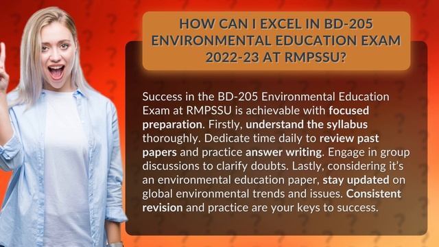 How Can I Excel in BD-205 Environmental Education Exam 2022-23 at RMPSSU? смотреть онлайн