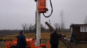 Установка железобетонных свай  длинной 3м сечением 150х150