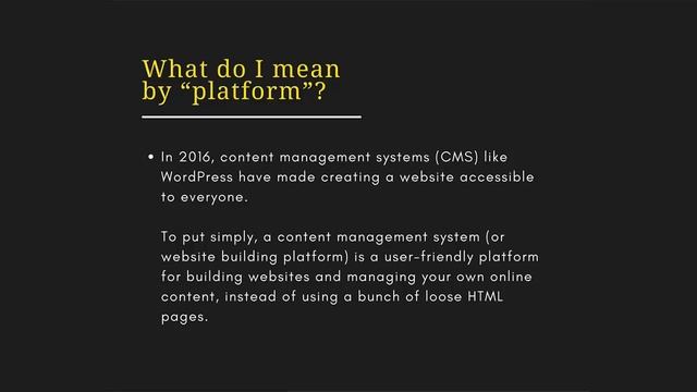 What do I mean by “platform”? - Content Management System(CMS) смотреть онлайн