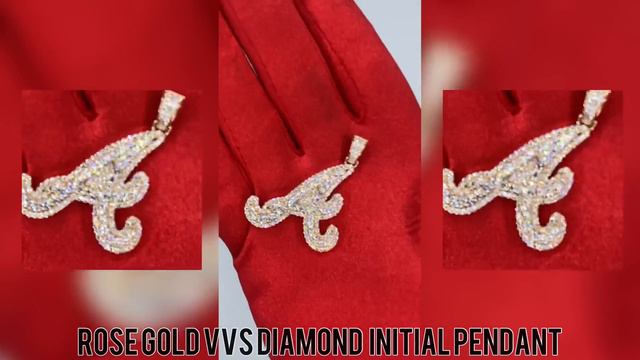Custom Rose Gold VVS Diamond Initial Charm Atlanta Braves Type Logo Pendant смотреть онлайн