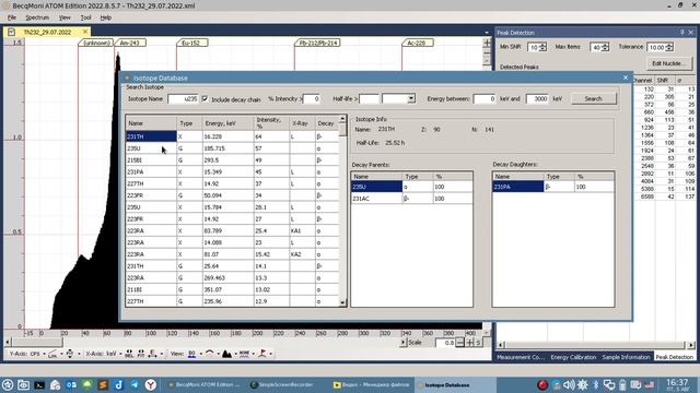 BecqMoni isotope database смотреть онлайн