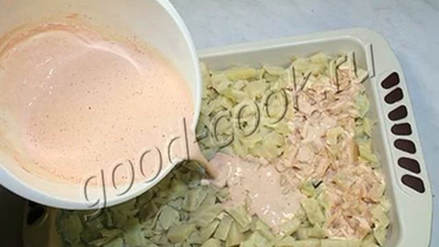 Капуста, запеченная под сметаной, рецепт приготовления смотреть онлайн