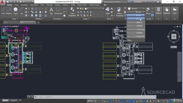 Autodesk Autocad - Assigning object Color and Line Type - Video 51 смотреть онлайн