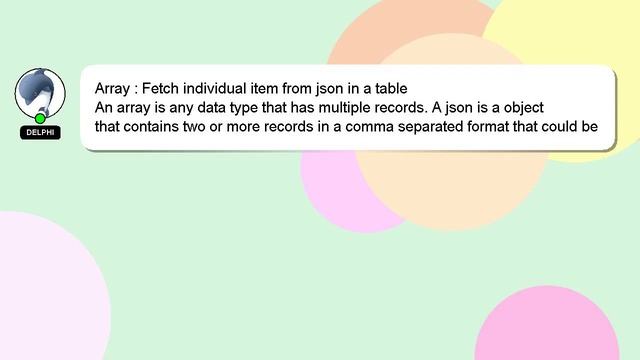 Array : Fetch individual item from json in a table смотреть онлайн