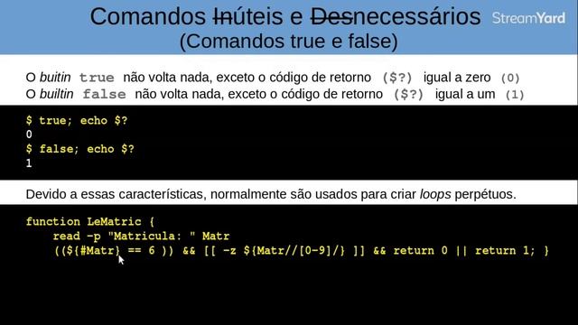 Programação Shell Linux: Comandos (in) úteis: 'true/false' смотреть онлайн