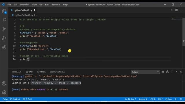 Python Sets Tutorial Part 1?? || Code Myth смотреть онлайн