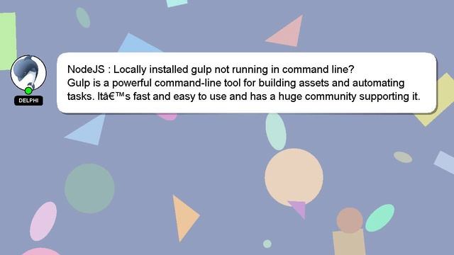 NodeJS : Locally installed gulp not running in command line? смотреть онлайн
