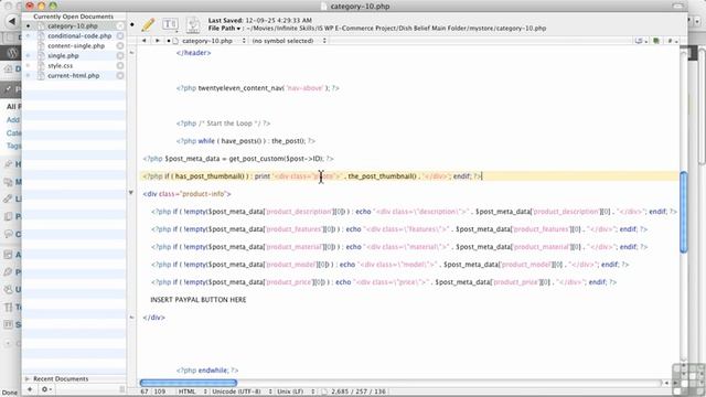 WordPress for E-Commerce - 30/132 - Creating A Product Template Part 5 смотреть онлайн
