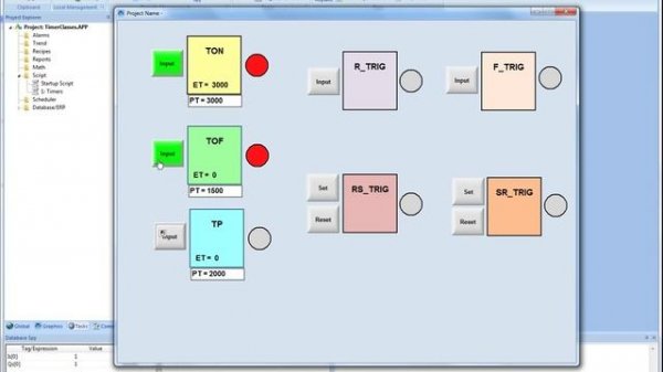 Indusoft Web Studio VBScript Timers and Triggers. PLC TON TOF TP
