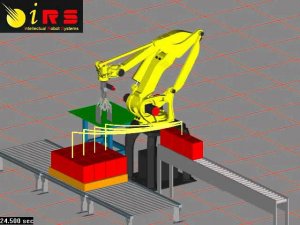 Симуляция работы роботизированного комплекса по паллетированию  на основе робота Fanuc M 410