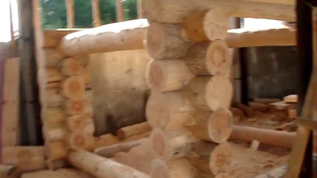 Строительство беседки из оцилиндрованного бревна смотреть онлайн