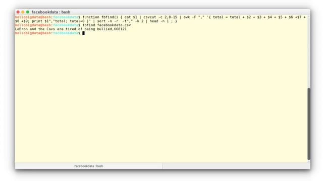 Data Sciences with Bash Shell - Facebook Data Mining Lesson 3: BASH FUNCTONS смотреть онлайн
