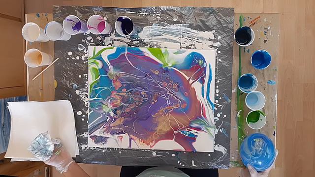 Aestatis Gladiolus (Acrylic Fluid Art / Acrylic Pouring)