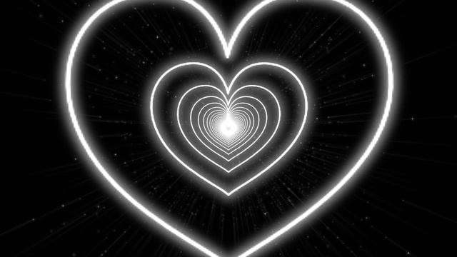 Neon Lights Love Heart Tunnel??Black and White Heart Background - Moving Background Video Loop - 4K смотреть онлайн