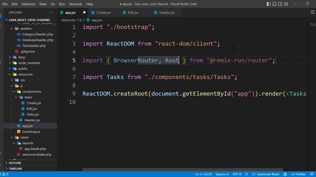 CRUD Application ب Laravel 9 and React js -3- (Adding Routes) | Moroccan Darija смотреть онлайн