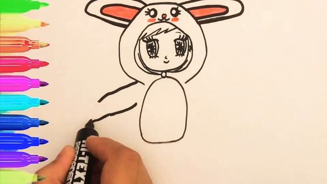 Раскраска и рисунок для детей-Coloring for kids / как нарисовать аниме очень легко смотреть онлайн