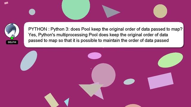 PYTHON : Python 3: does Pool keep the original order of data passed to map? смотреть онлайн