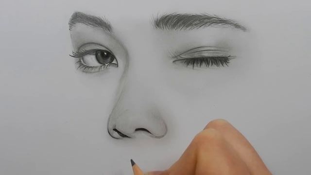 Drawing, shading and blending a minimalistic face with graphite pencils смотреть онлайн