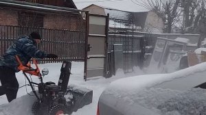 снегоуборщик carver stg 6561 El. первый запуск.