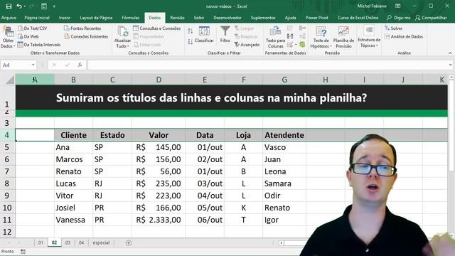 Como fazer para Exibir o Título das Linhas e Colunas no Excel? O meu sumiu e agora? смотреть онлайн