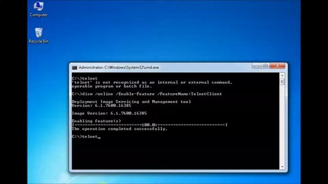 Installing the Telnet Client via Dism смотреть онлайн