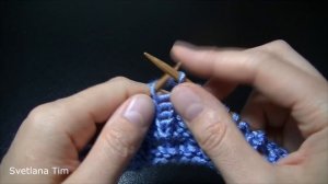 Край изделия спицами Ушки Кота. Оформление низа изделия # 606