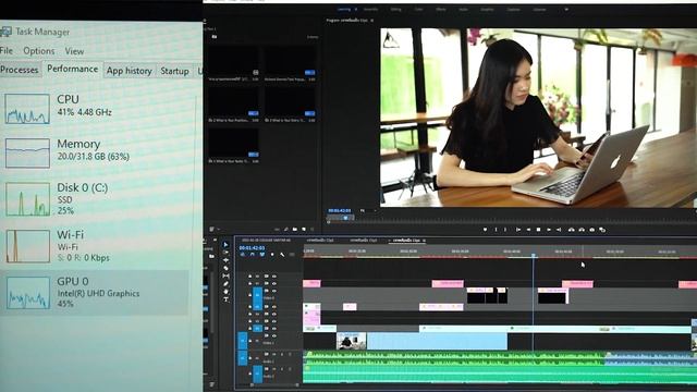การตั้งค่าตัดต่อวีดีโอลื่น ๆ โดยไม่ใช้การ์ดจอแยก ด้วย Intel Core I7-11700K เทคโนโลยี Iris Xe смотреть онлайн