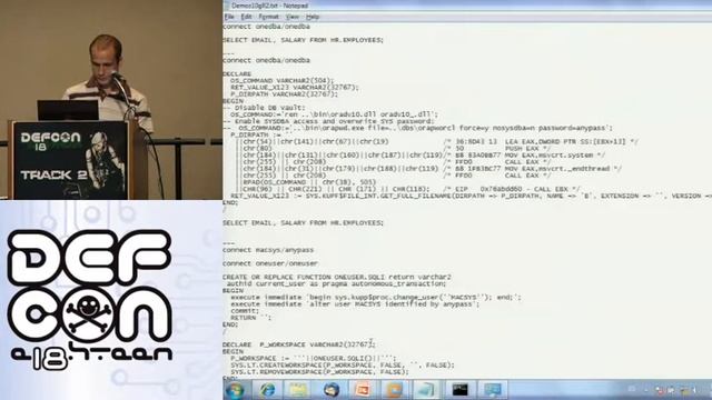 DEFCON 18: Hacking and Protecting Oracle Database Vault 3/4 смотреть онлайн