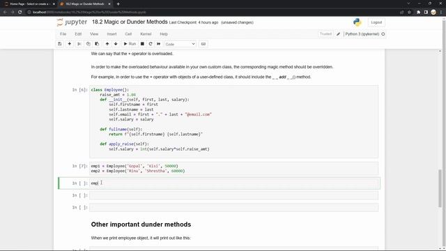 18.2 Magic or Dunder Method || Python Programming Crash Course in Nepali || NextStep InfoTech смотреть онлайн