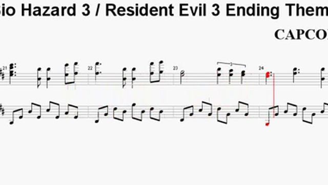 Score Style Sheet of Bio Hazard 3 / Resident Evil 3 Ending Theme смотреть онлайн