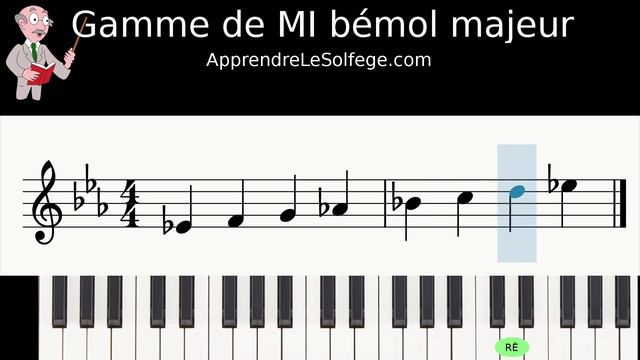 gamme de MI bémol majeur - apprendre le solfège смотреть онлайн