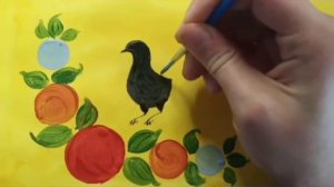 Мастер-класс. Городецкая роспись. Цветочная композиция. С включением мотива "Птица"