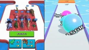 ?Ball run 2048 Infinity ? vs dino merge run - 2048 ball gameplay New update level part 43