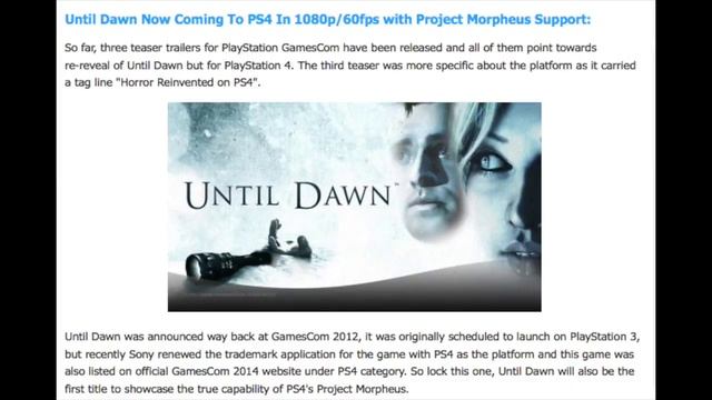 Until Dawn PS4 EXCLUSIVE Horror VR GAME! PROJECT MORPHEUS! смотреть онлайн