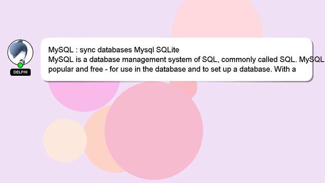 MySQL : sync databases Mysql SQLite смотреть онлайн