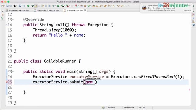 Java Executor Service Tutorial - 3 - Returning a Future from Thread using Callable смотреть онлайн