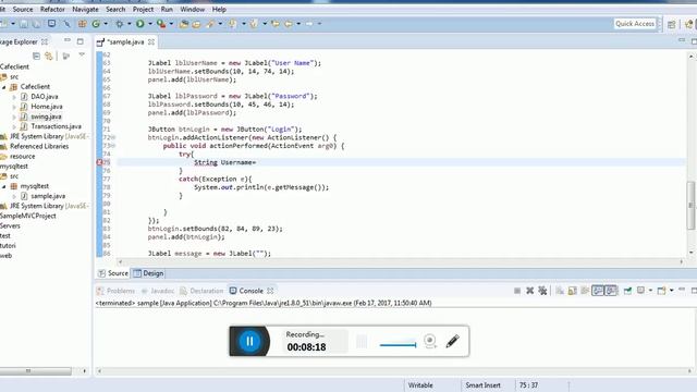 Java Swing Creating login page and connecting with mysql смотреть онлайн