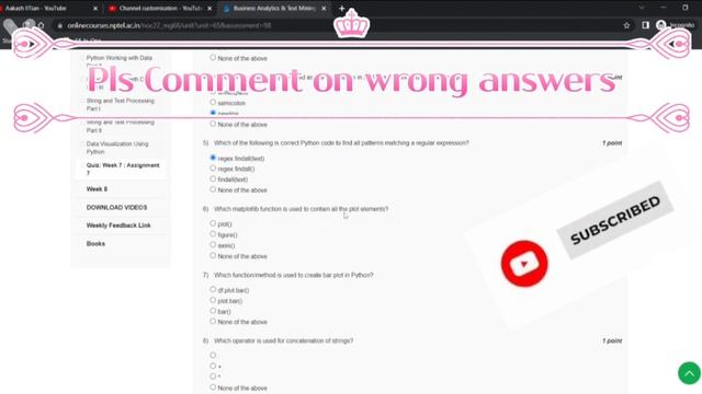 Week 7 | Assignment 7 | Business Analytics & Text Mining Modeling Using Python | | NPTEL Solution | смотреть онлайн