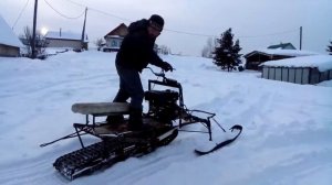 Реверс  редуктор от мотобуксировщика на самодельный снегоход.