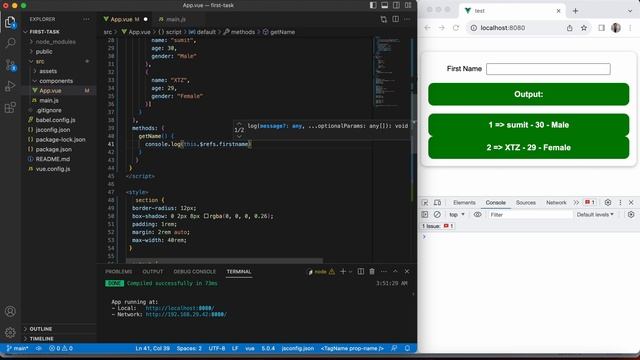 Vue JS Tutorial | ref in vue | L - 10 смотреть онлайн